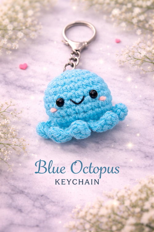 Cute Crochet Octopus Keychain | Handmade Amigurumi Sea Animal Bag Charm