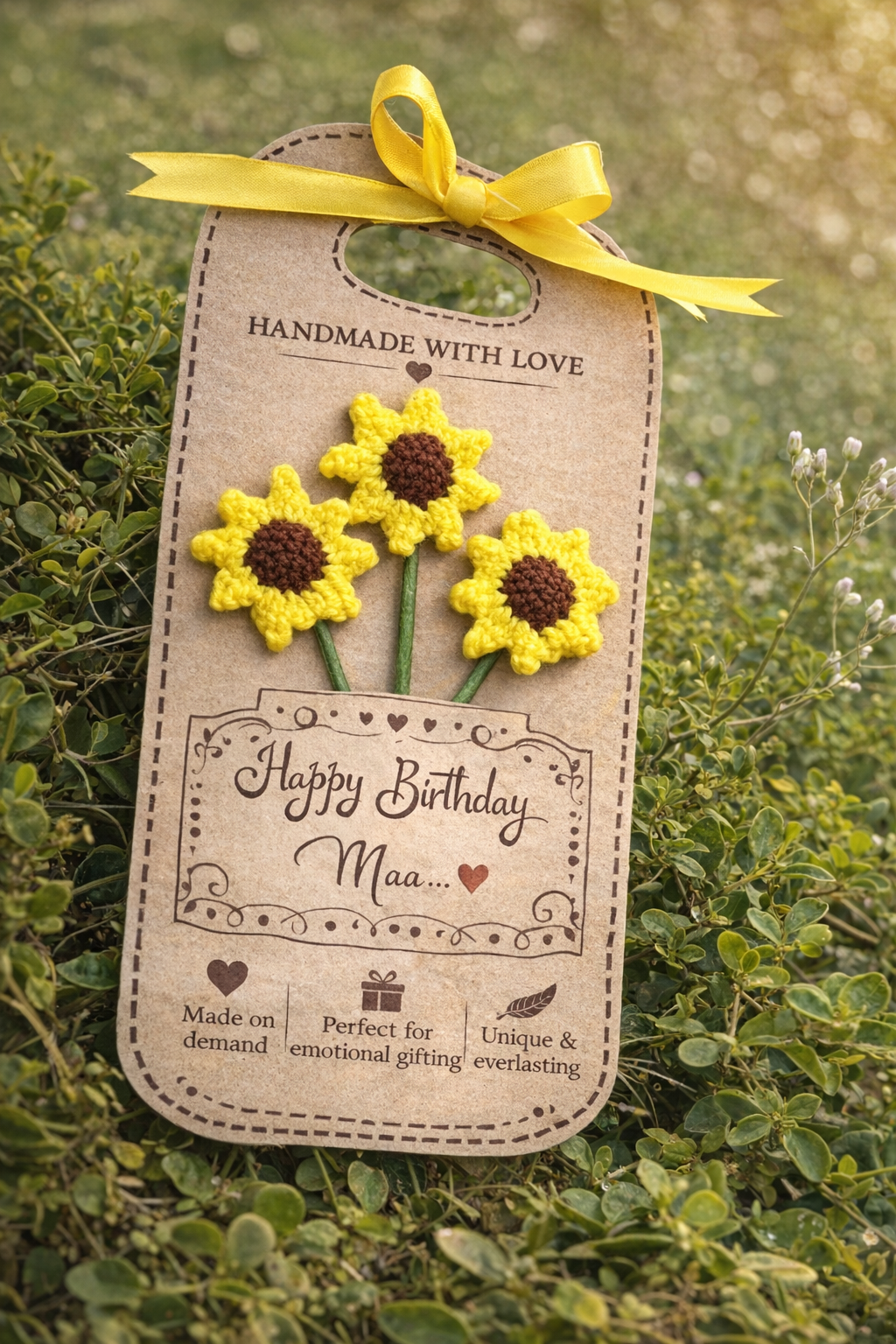 Customizable Handmade Crochet card Gift