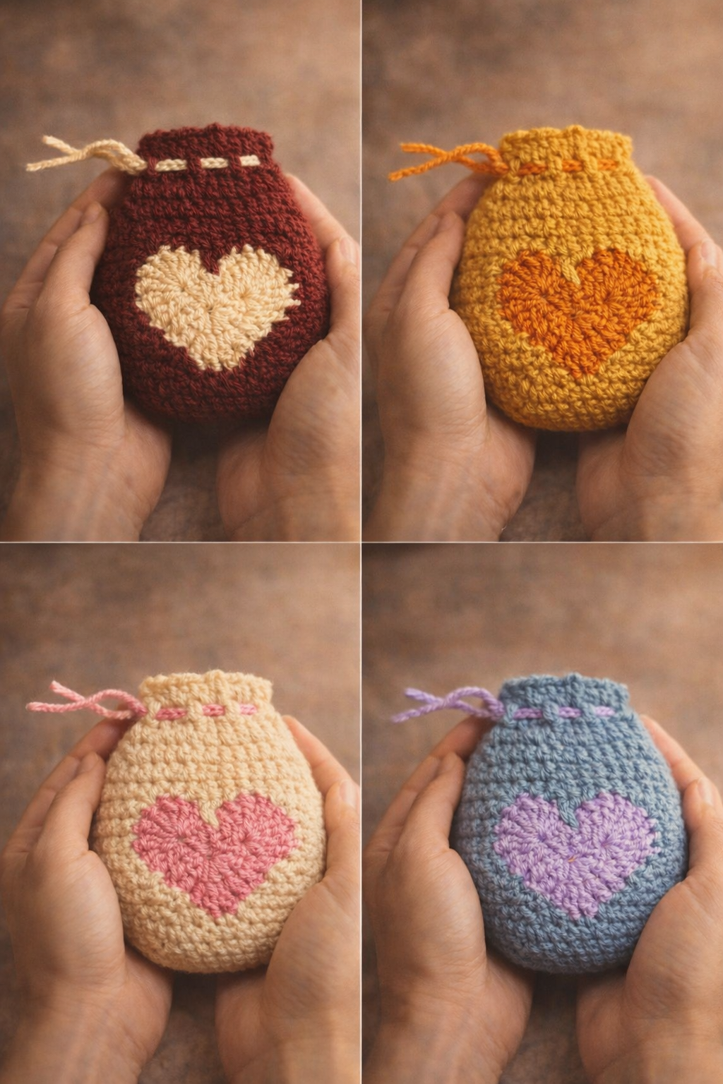 Handmade Crochet Heart Pouch – Emotional Handmade Gift