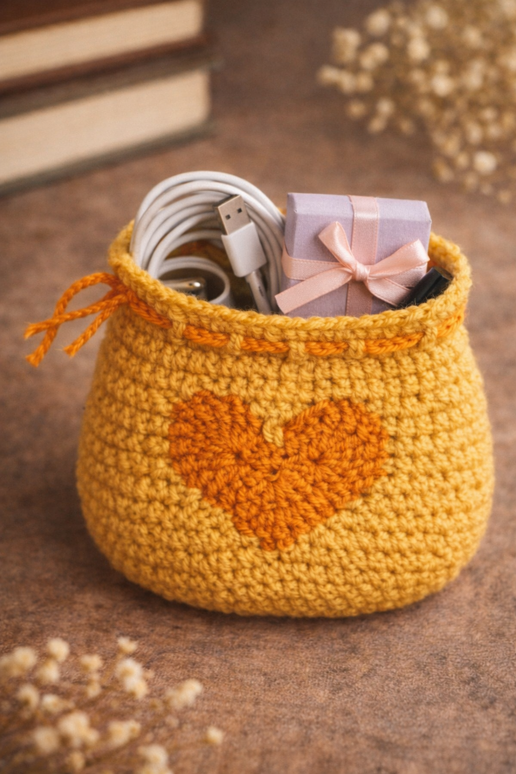 Handmade Crochet Heart Pouch – Emotional Handmade Gift