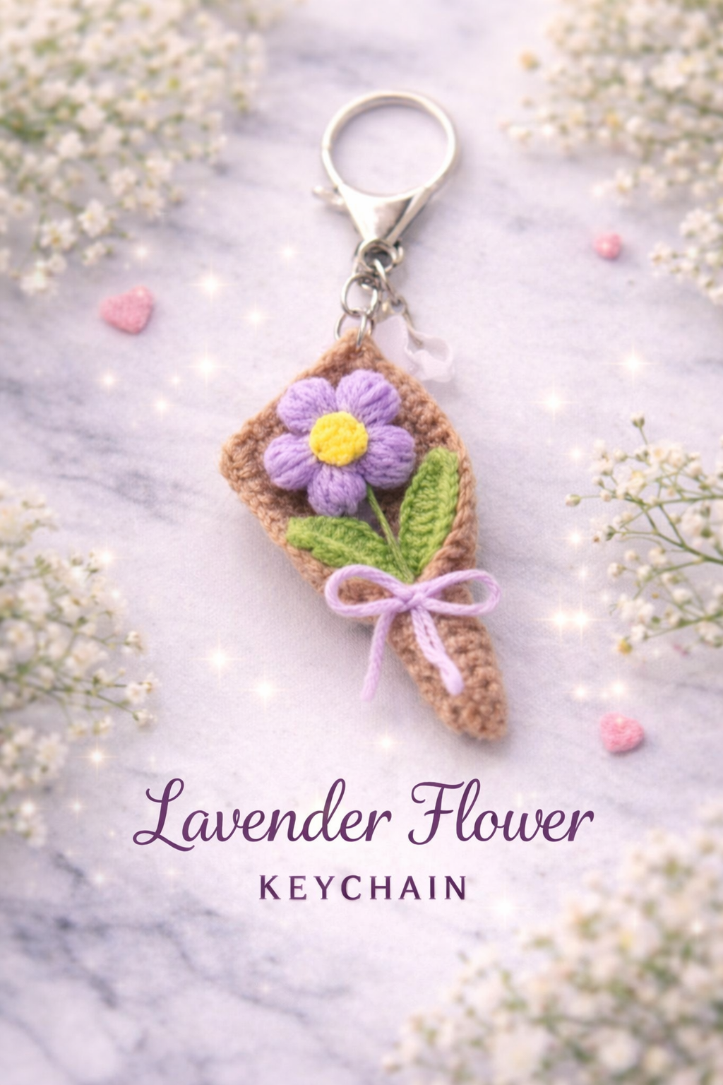 Handmade Crochet Flower Bouquet Keychain | Aesthetic Floral Bag Charm