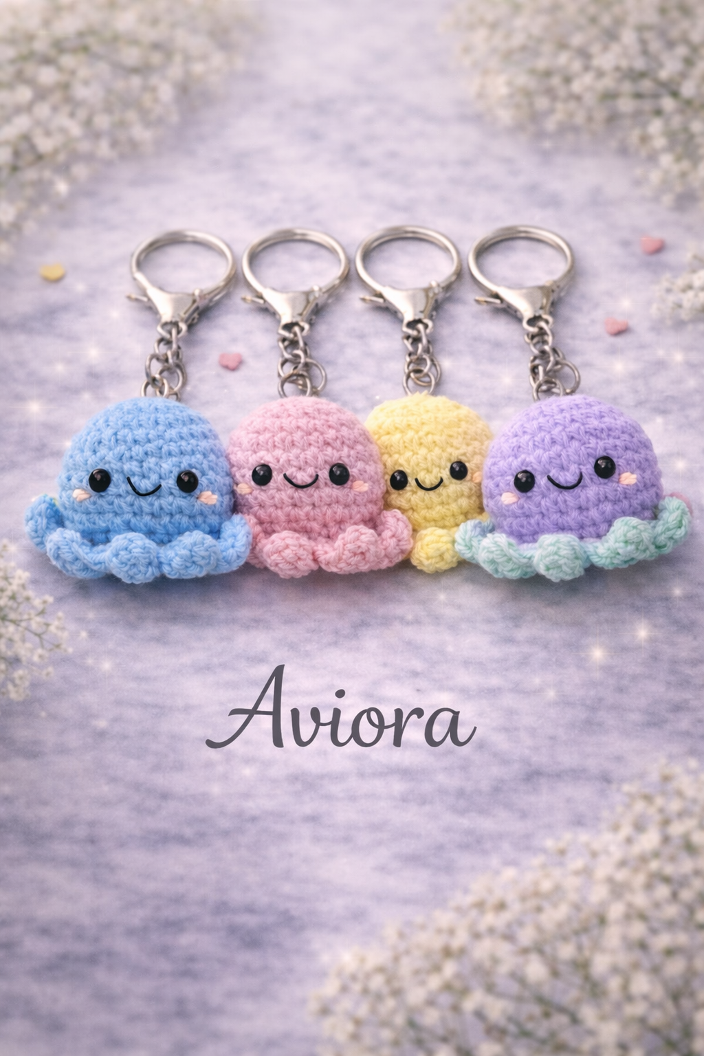 Cute Crochet Octopus Keychain | Handmade Amigurumi Sea Animal Bag Charm