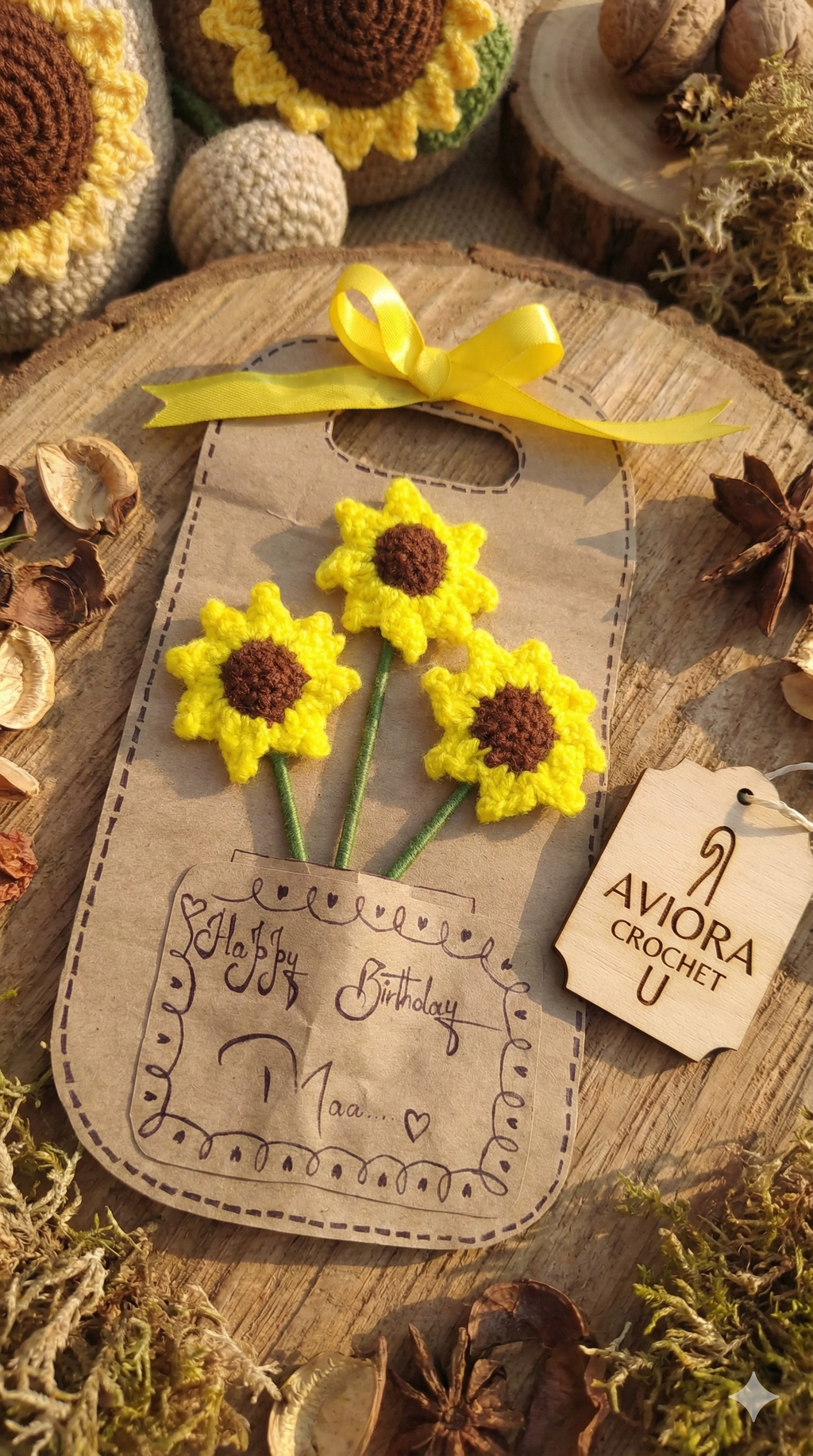 Customizable Handmade Crochet card Gift