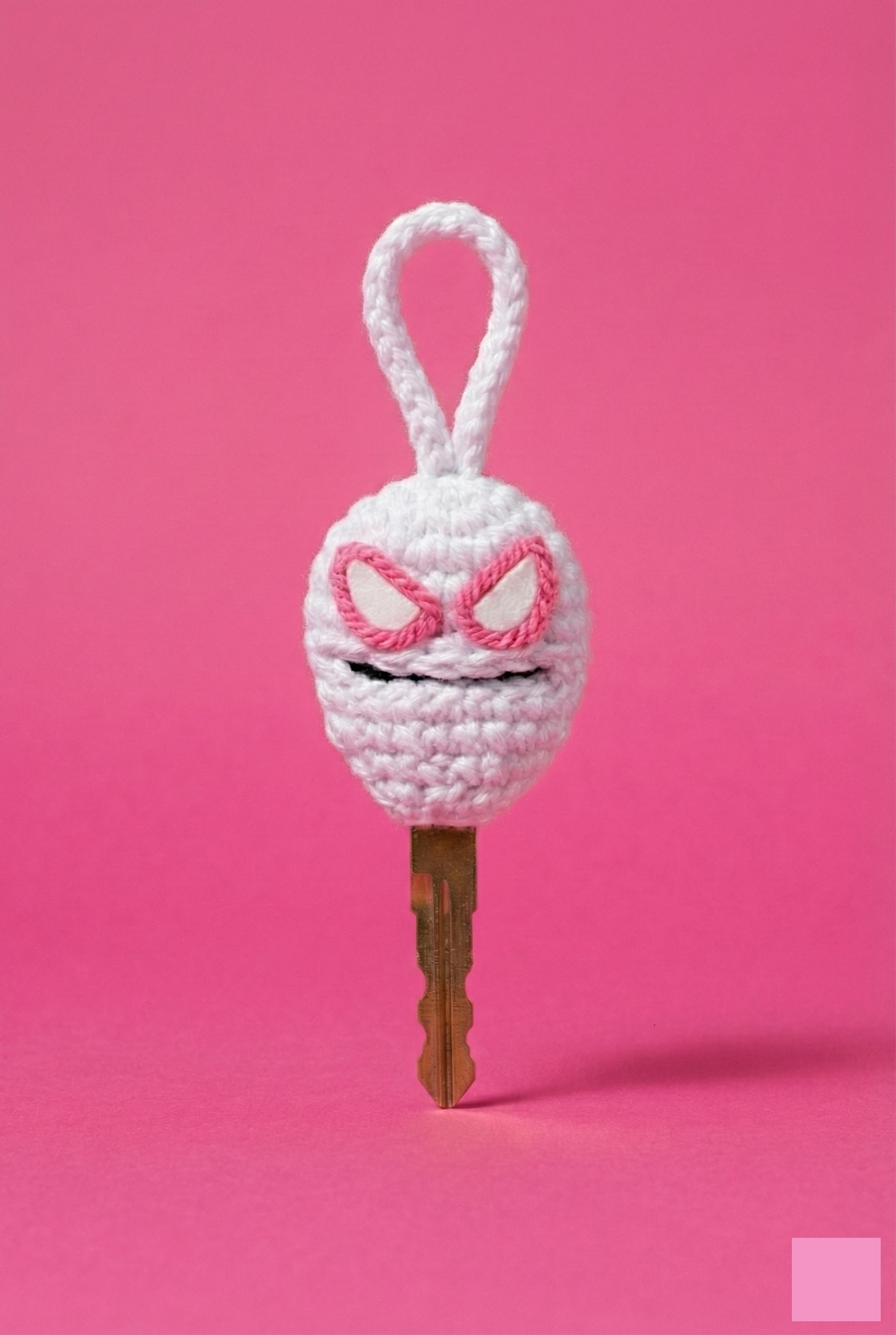 Spider-Themed Handmade Crochet Key Cover | Decorative Key Accessory