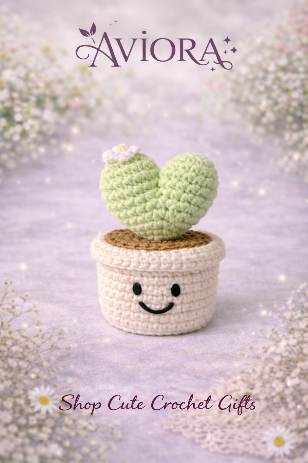 Handmade Crochet Heart Plant | Cute Amigurumi Desk Décor